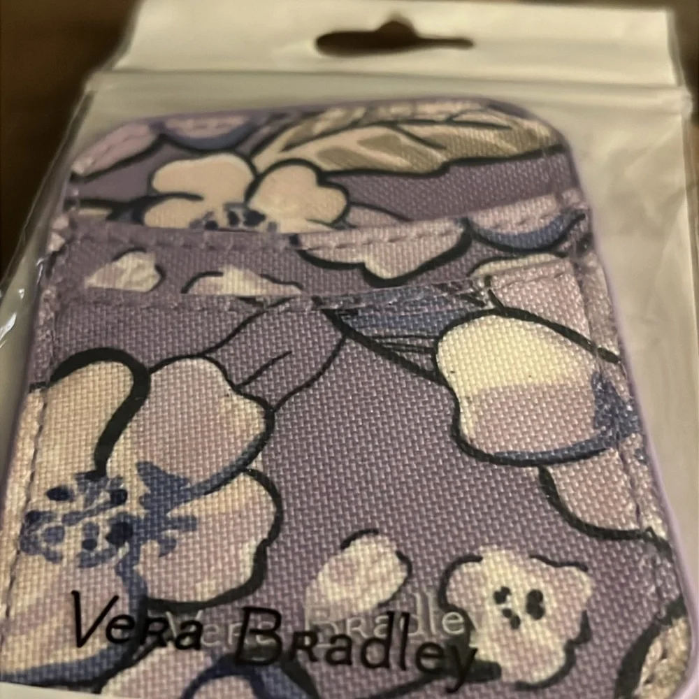 Vera Bradley Wild Rose Lavender Purple Adhesive Phone Wallet